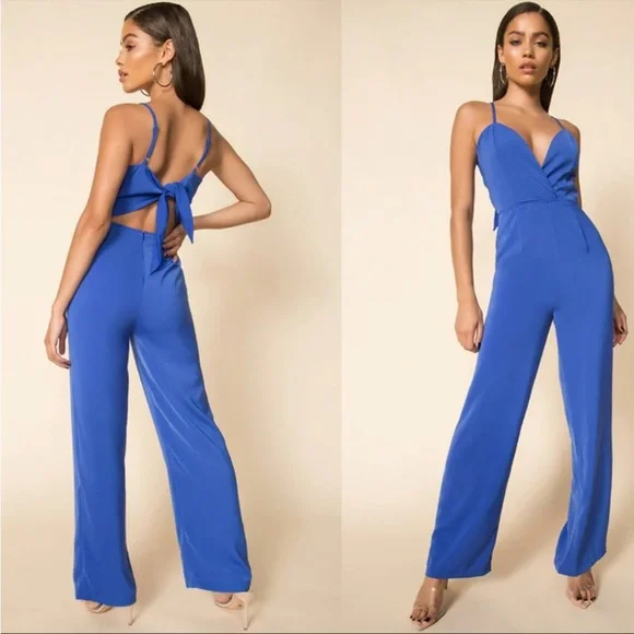 REVOLVE SUPERDOWN | Abigail Wide Leg Jumpsuit Blue - Picture 2 of 11